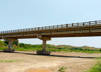 Concrete Bridge on the highway under the clear sky