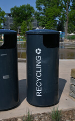 Recycling bin at city park