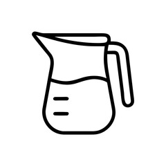 Transparent pitcher with water in minimal line art style  