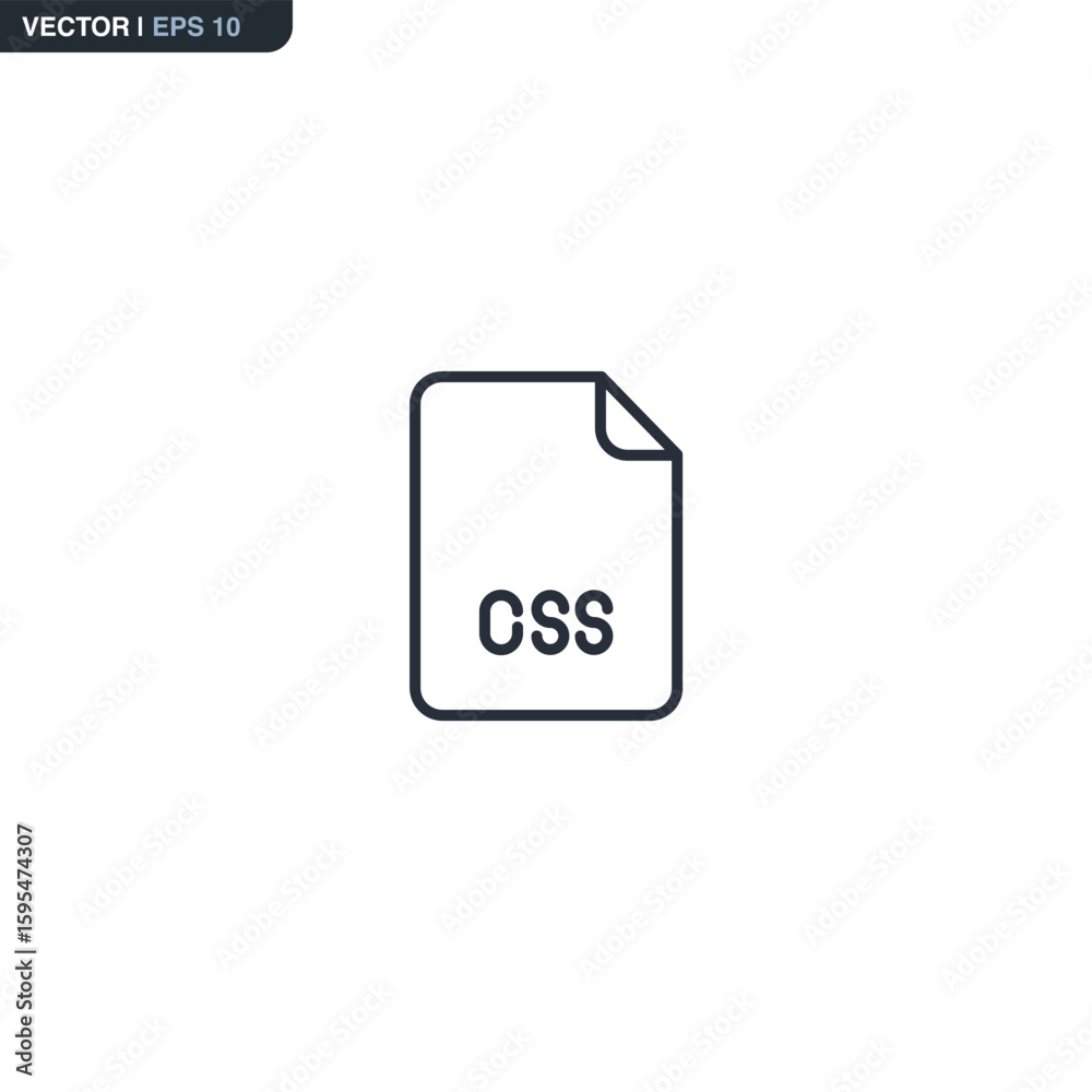 Poster css file format, linear style sign for mobile concept and web design