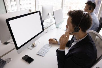 Workflow of customer services department, technical support, or online assistance provided in...