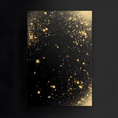 Elegant Gold Glitter on Black: Festive Background Texture