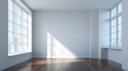 Fototapeta premium home interior blank empty space interior design concept room space mock up template backdrop minimal decoration with daylight clean and clear no furniture,ai generate