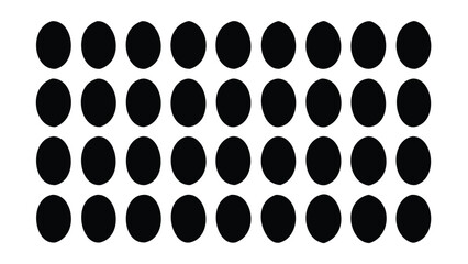Pattern of Repeated Black Oval Shapes in Minimalist Design