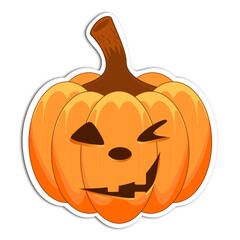 Smiling jack-o-lantern with winking expression