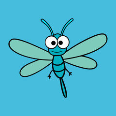 funny dragonfly vector art