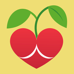 heart Cherry vector art