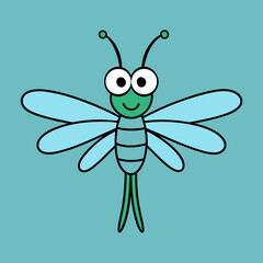 funny dragonfly vector art
