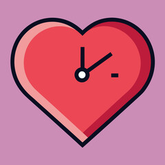 heart shafe clock vector art