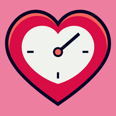 heart shafe clock vector art