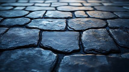 Cobblestone Pavement Texture Dark Grey Irregular Stone Road Surface