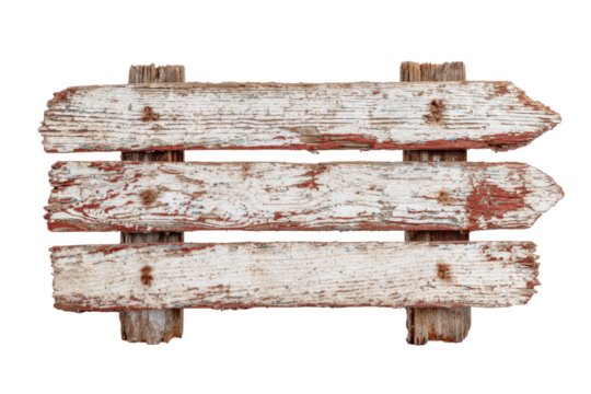 Weathered wooden signboard rustic setting photography top view. Isolated on transparent background, png.