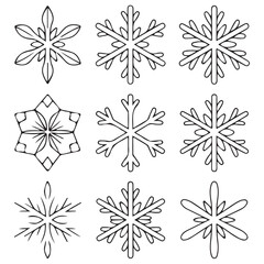Various Snowflake Designs winter crystal