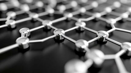 Abstract Metallic Network: A 3D Render of Interconnected Nodes