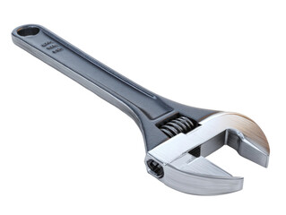 Obraz premium Adjustable wrench use in mechanical repairs workshop tools close-up. Isolated on transparent background, png.