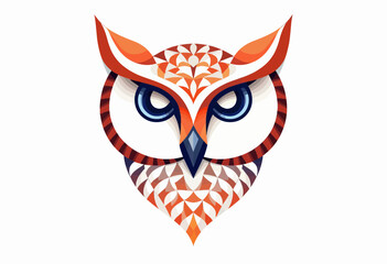 Fototapeta premium Cute cartoon owl wearing graduation cap on white background 