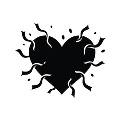 A heart is surrounded by awareness ribbons, isolated on white background