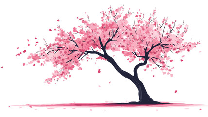 Fototapeta premium Japanese Cherry Blossom Tree in Full Spring Bloom - Exquisite Floral Display