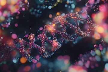 Exploring the intersection of mathematics and genetics through colorful DNA strands and equations, mathematical equations over dna strands