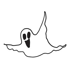 Cute Smiling Ghost Illustration for Halloween