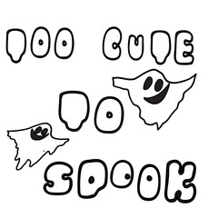 Too Cute to Spook Fun Halloween Ghost Lettering