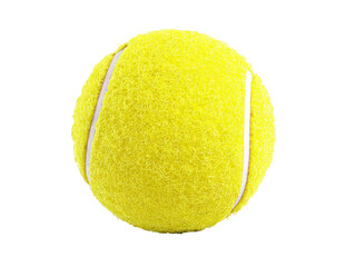 Exciting tennis ball action sports arena image close-up dynamic. Isolated on transparent background, png.
