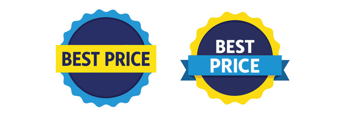 Best price badge designs showcase promotional sale and discount offers for customers.
