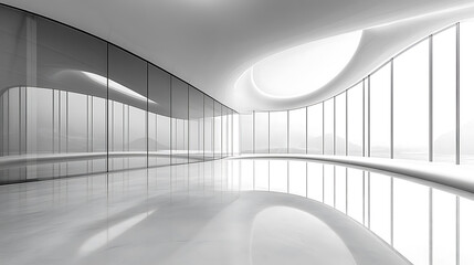 Modern Minimalist Architecture Panoramic View Office Space