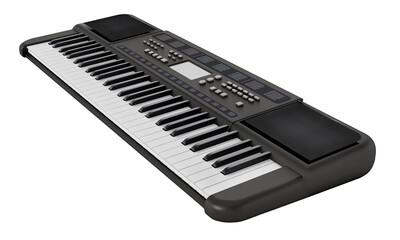 Music keyboard on transparent background. 3D illustration