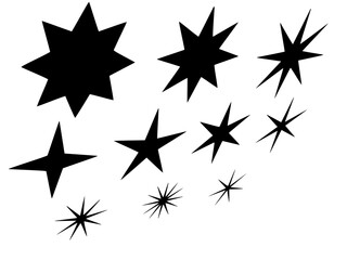 set of stars,Retro stars, sunburst symbols. Vintage sunbeam icons,Starburst Stickers and Badges - Vector Set