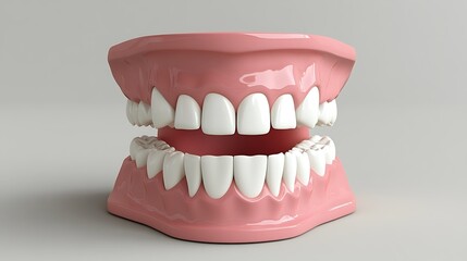 Obraz premium Realistic model of human teeth and gums.