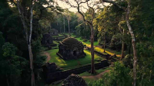 Exploring the mystic ruins of Prasat Sambor Prei Kuk revealing secrets of ancient Khmer civilization surrounded by lush