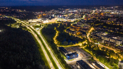 Vilnius city center in the night