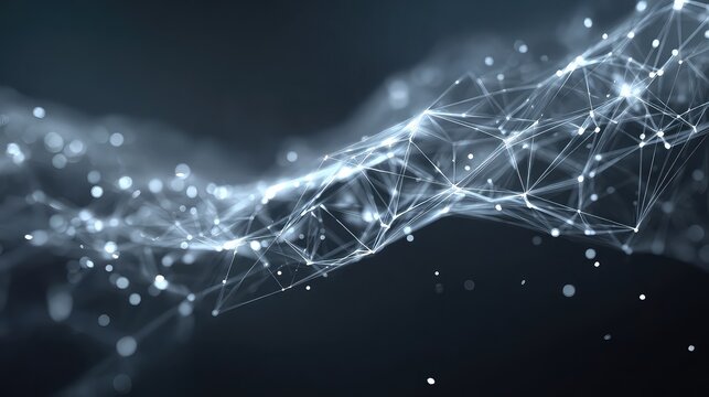 Abstract digital background of points and lines. Glowing grey plexus. Big data. Network or connection. Abstract technology science background. 3d vector illustration. - Powered by Adobe