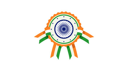 Celebrating National Pride With Symbolic Indian Colors And Emblem