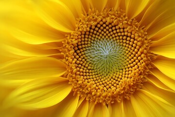 Obraz premium Close up of a bright yellow sunflower showcasing intricate details and vibrant colors
