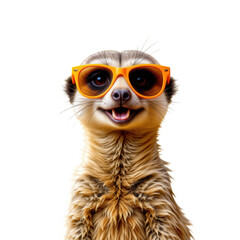 Fototapeta premium Stylish Meerkat Wearing Sunglasses, Smiling with Confidence