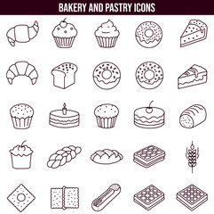Delightful collection of bakery and pastry icons