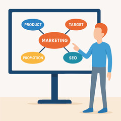 Flat Style Illustration Business Marketing Process Flowchart Diagram Concept