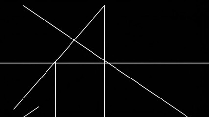 Looping Animation of White Rugby Lines Forming Abstract Tactical Diagrams on Black Field - Powered by Adobe