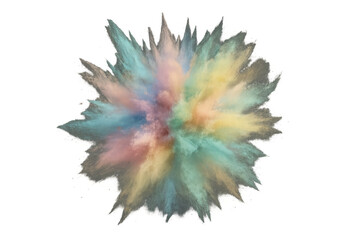 Obraz premium Multicolored powder exploding creating a big splash on transparent background, perfect for any project