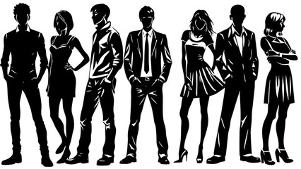 vector silhouettes of people