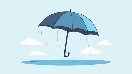 Colorful Cartoon Umbrella for Monsoon - Stock Illustration