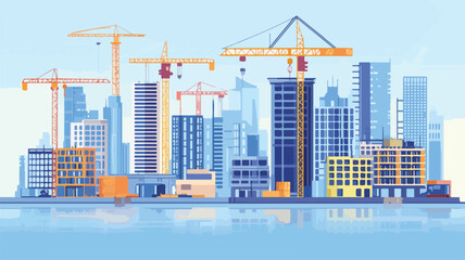 Obraz premium Urban Development and Construction of City Building