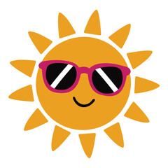 "Happy Sunglasses Sun Illustration"