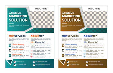 Corporate creative and professional  2 colorful business flyer template design.