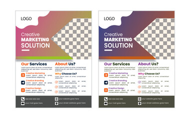Corporate creative and professional  2 colorful business flyer template design.