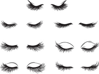 set of eyelashes on closed eyes