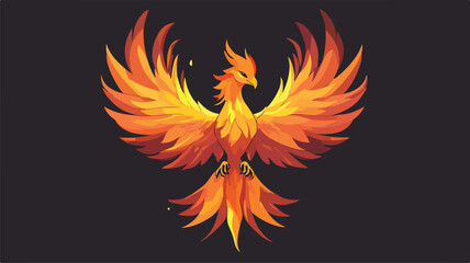 Majestic Phoenix Rising from Flames - Mythical Bird Fantasy Creature