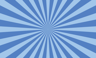 Blue Sunburst Background with Light and Dark Blue Rays Emanating from a Central Point for Graphic Design